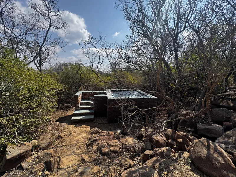 Private swimming pool at the Rustic Retreat