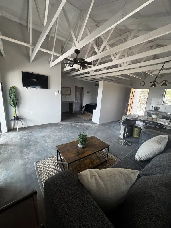 Sunset Cabin lounge and TV area
